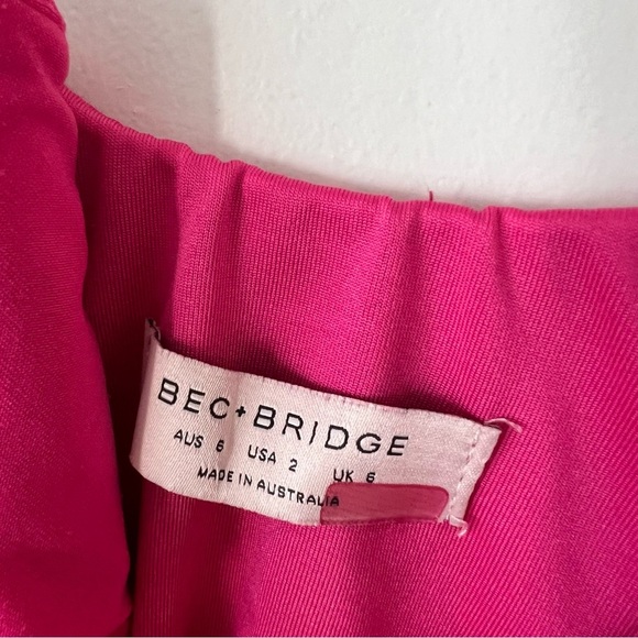 Bec + Bridge Amelie Mini Dress Magenta Bodycon Barbie Bachelorette Party GNO 2 - Picture 6 of 7